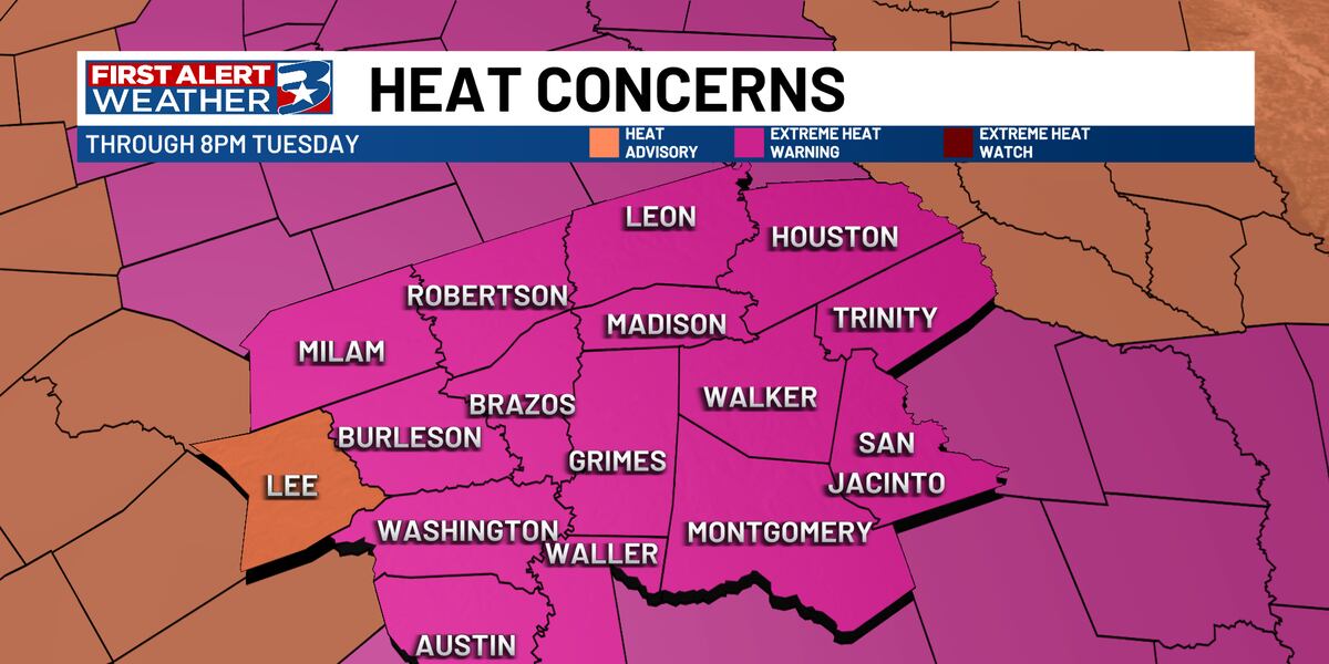 Heat Advisory Remains in Effect Tuesday; Extreme Heat Warning Issued ...
