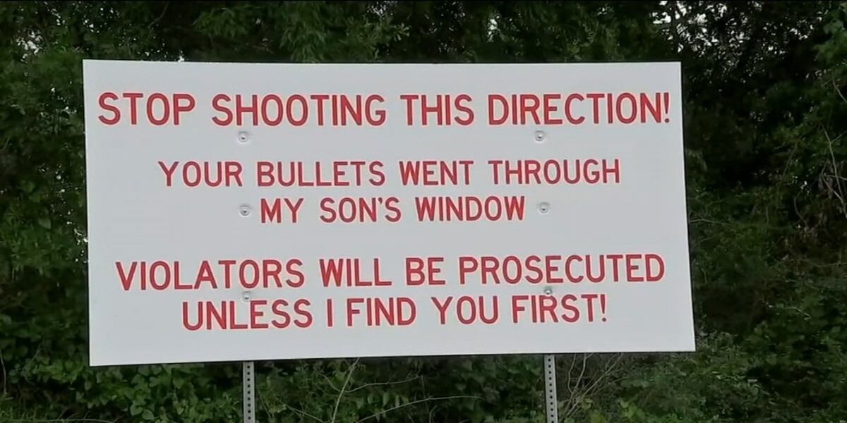 Stop Sign Bullet Inmate Family puts up ‘stop shooting’ signs after bullet flies in boys’ window