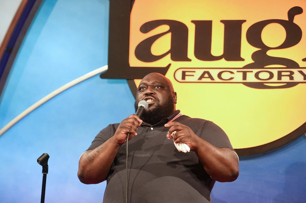 Faizon Love attends the Stand Up For Strikers benefit at the Laugh Factory Hollywood on...