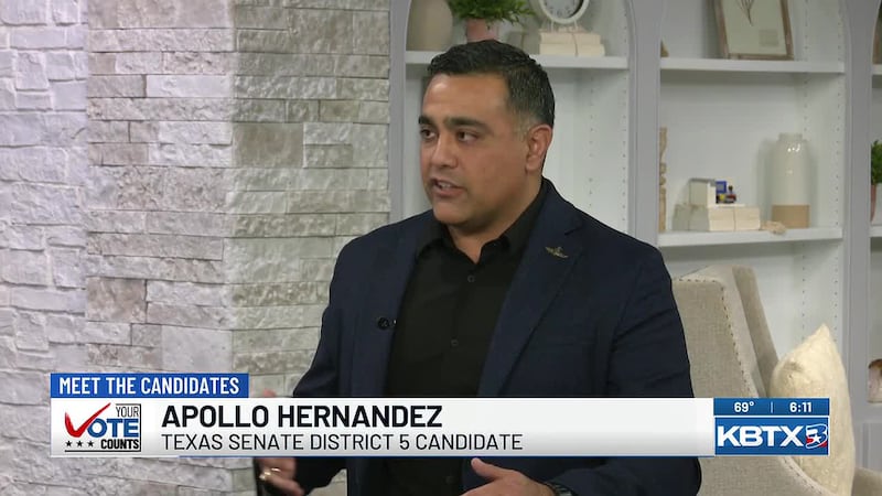 Texas Senate District 5 candidate Apollo Hernandez discusses property taxes, cybersecurity and...