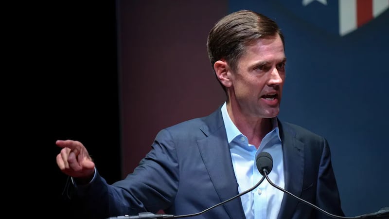 State Sen. Mayes Middleton, R-Galveston, speaks at a debate hosted by the Republican Attorneys...