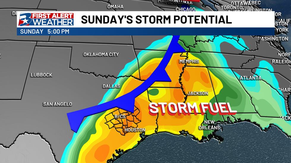 Plenty of storm fuel will lay out ahead of the front.