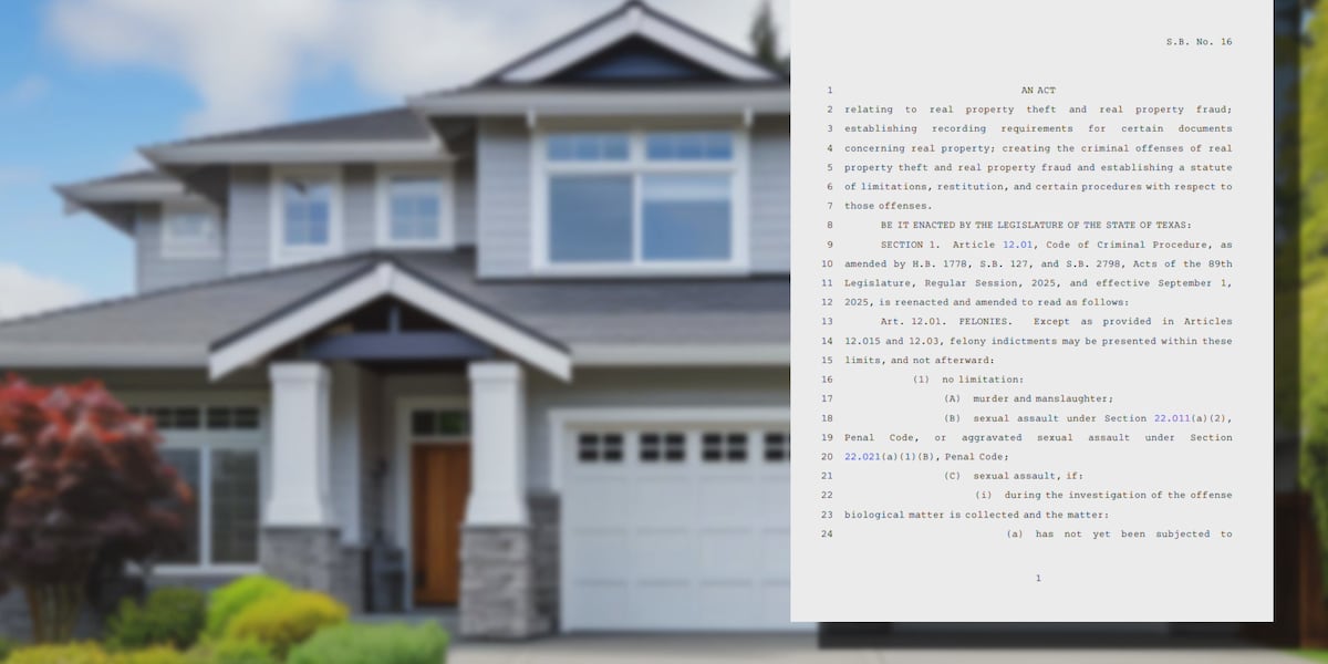 Texas lawmakers move to stop criminals from stealing your home and property