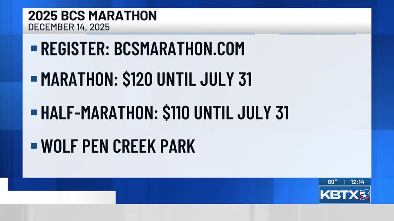 Lace up your running shoes for the Baylor Scott and White BCS Marathon