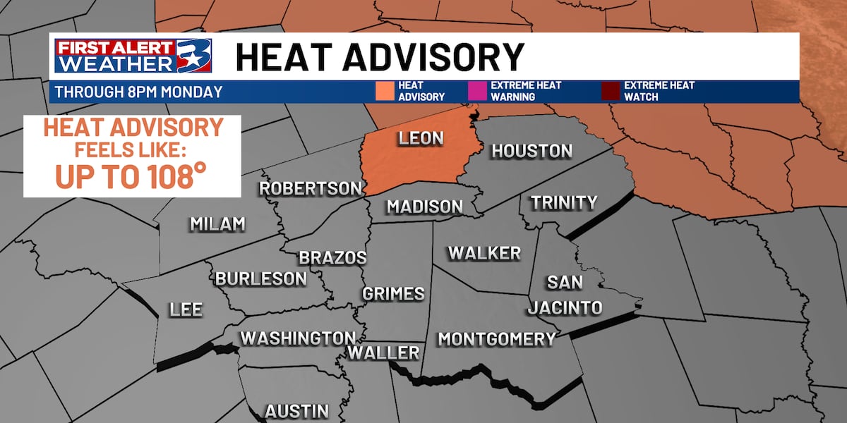 Heat Advisory Issued for Portion of Northern Brazos Valley
