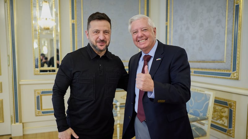 In this photo provided by the Ukrainian Presidential Press Office, Ukrainian President...