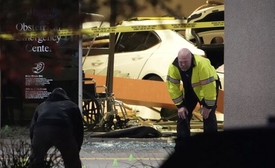 Police investigate after a driver crashed into an emergency room at St. David's North Austin...