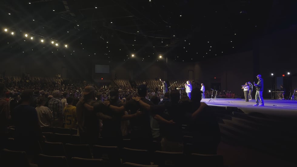 Players come together in worship.
