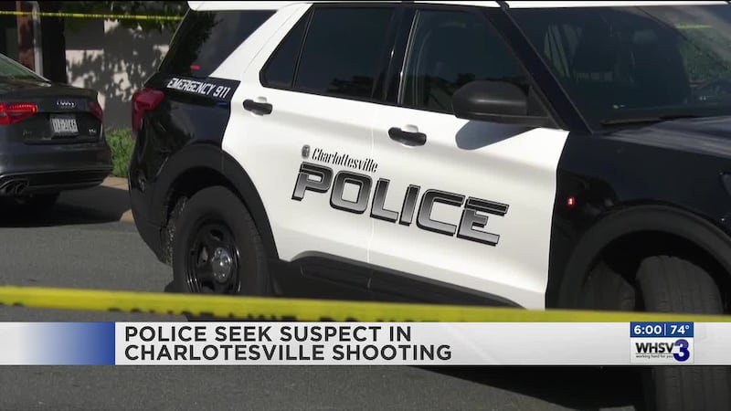 Police say the incident may be domestic violence and witnesses report suspect fled in red car.