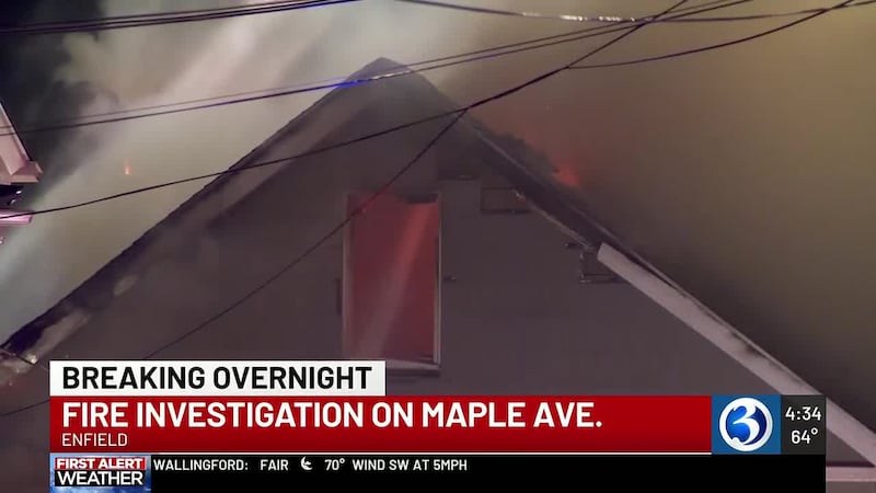 An investigation is underway after a fire destroyed a home on Maple Avenue in Enfield...