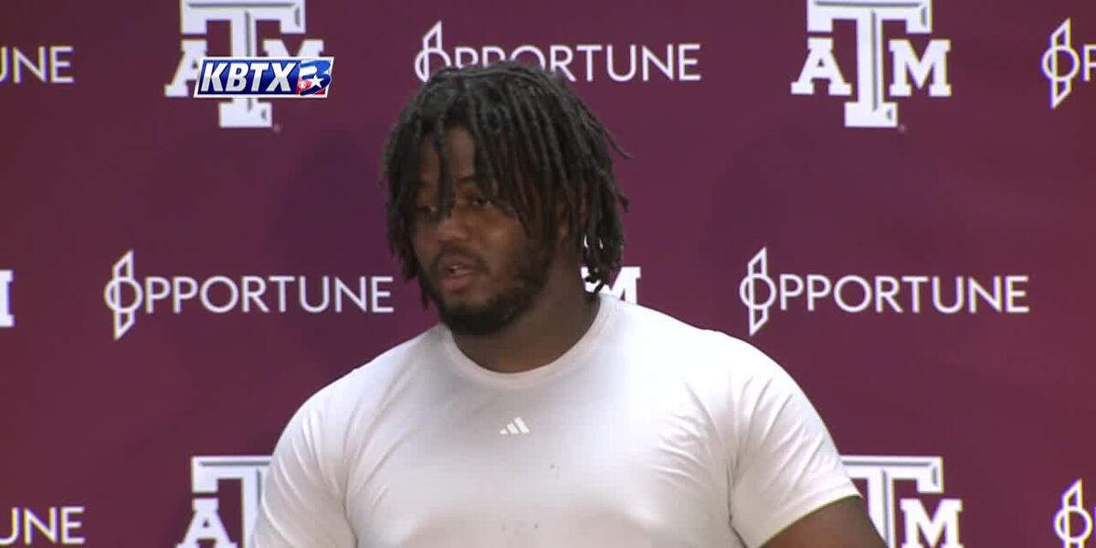 Texas A&M's Dametrious Crownover takes questions prior to LSU